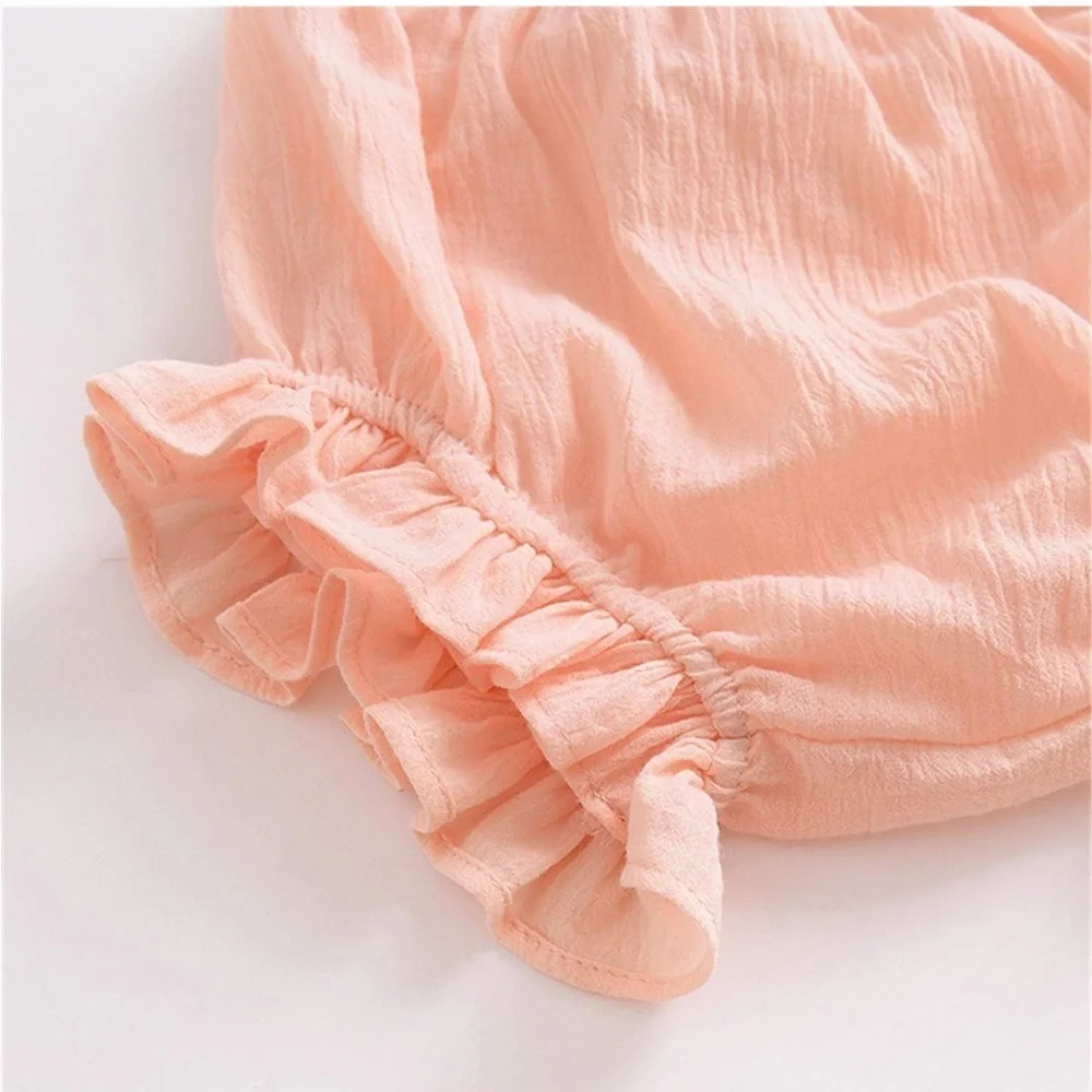 Peach Ruffled Baby Bloomers